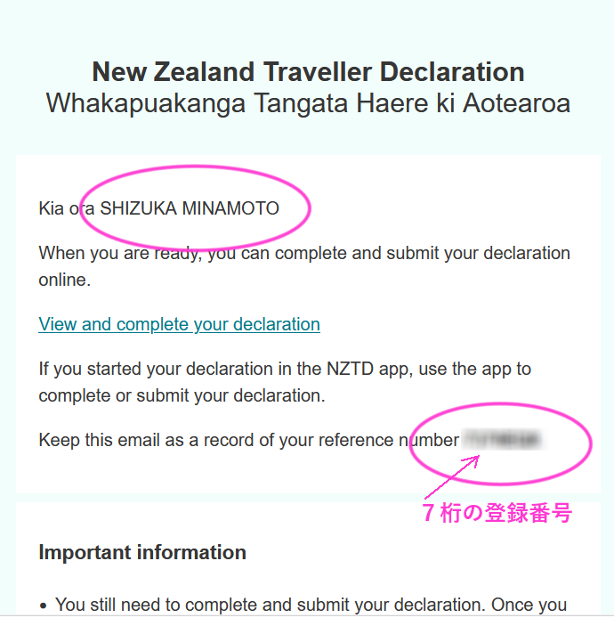 ニュージーランド入国申告（NZTD）の日本語訳13